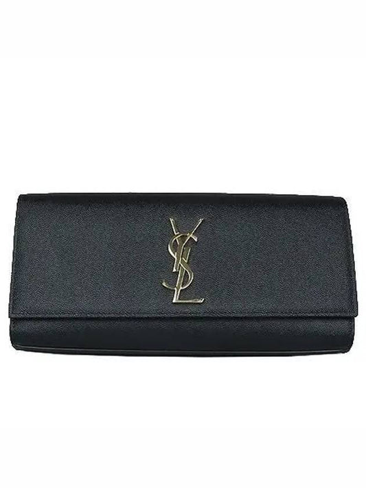 Saint Laurent 326079 Gold logo grand de poudre leather KATE clutch bag