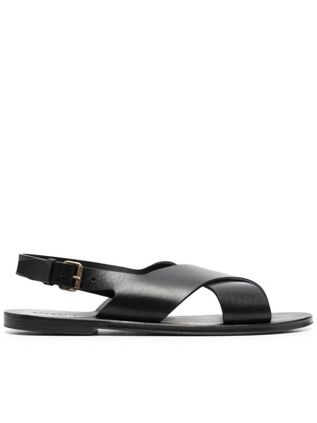 Saint Laurent Mojave Cross Strap Sandals Black