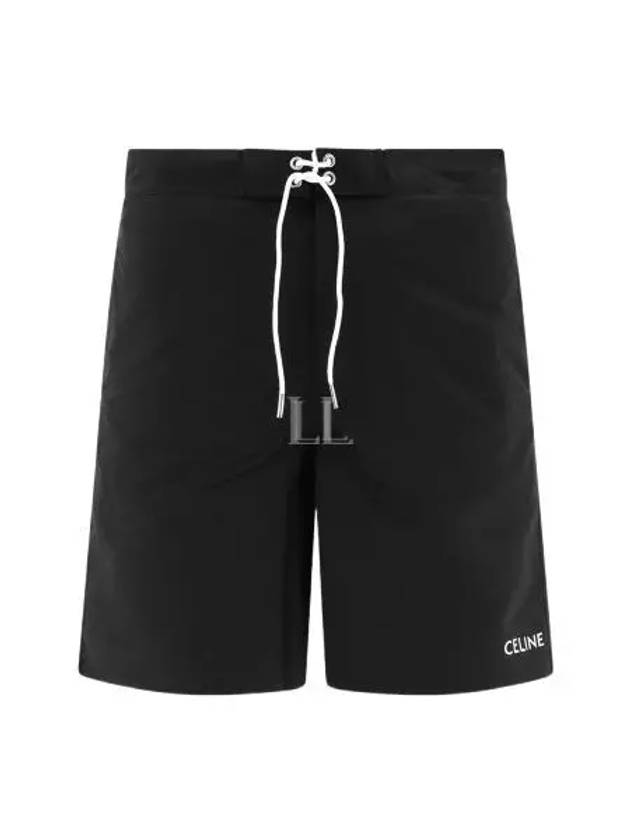 CELINE Logo Print Nylon Swimming Shorts Black