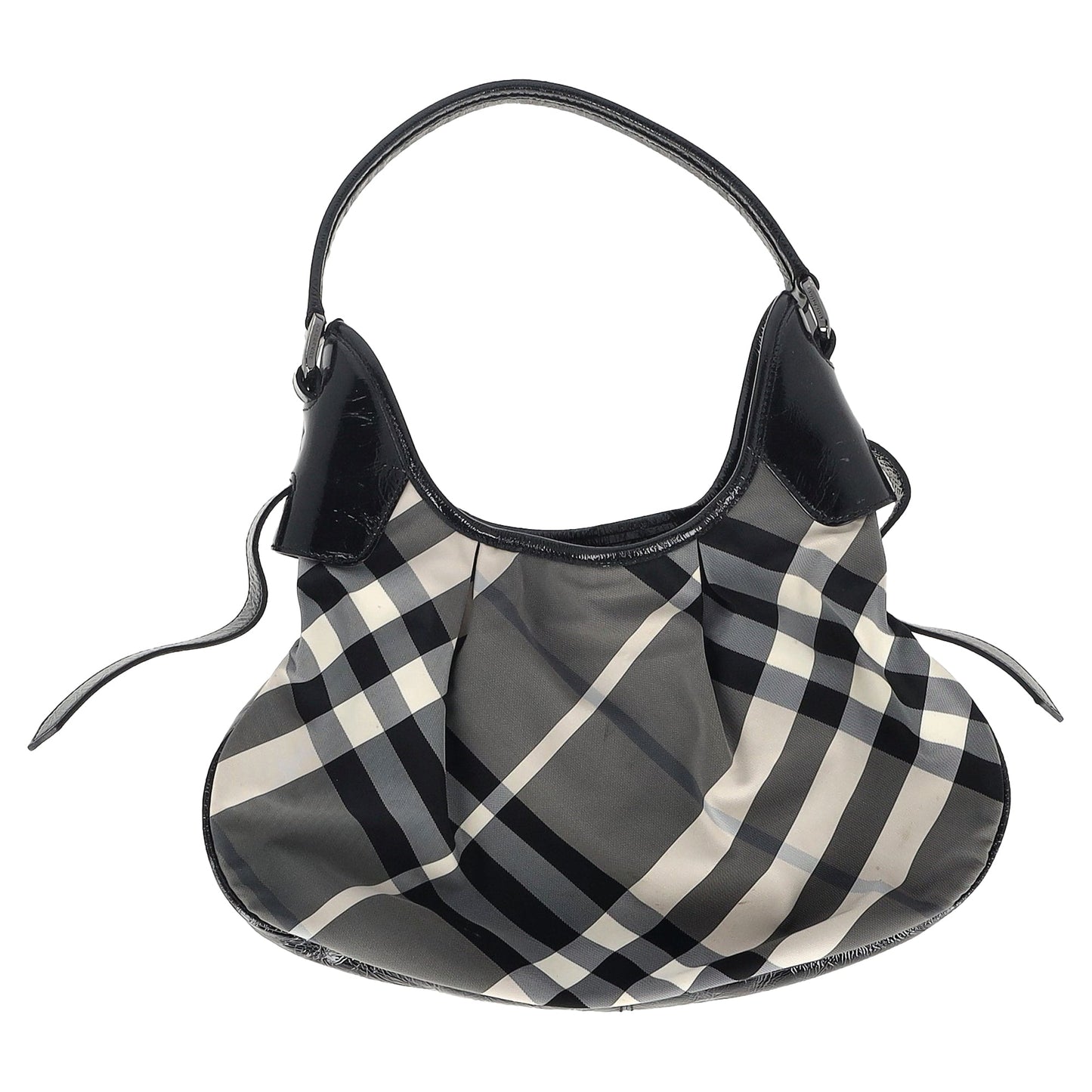 Burberry Beat Check Shoulder Bag in Black Nylon