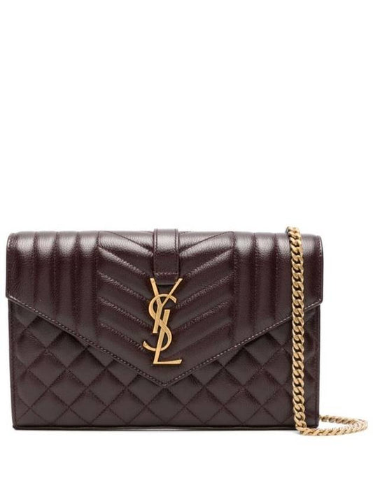 Saint Laurent Cassandre Logo Cross Bag Brown