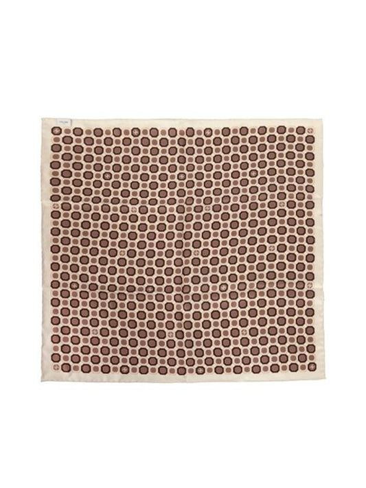CELINE Octagon Silk Twill Bandana Vanilla
