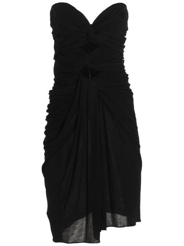 Saint Laurent cut-out crepe jersey midi dress