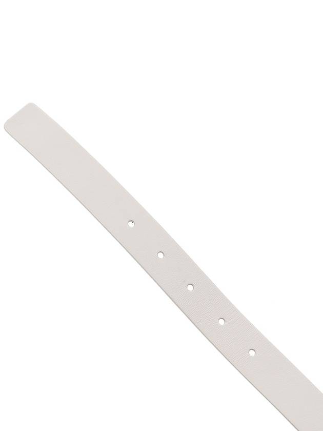 Bottega Veneta Grasp Triangle Buckle Leather Belt White