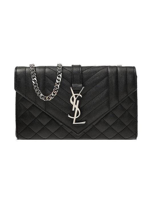 Saint Laurent Quilted Envelope Small Shoulder Bag Black