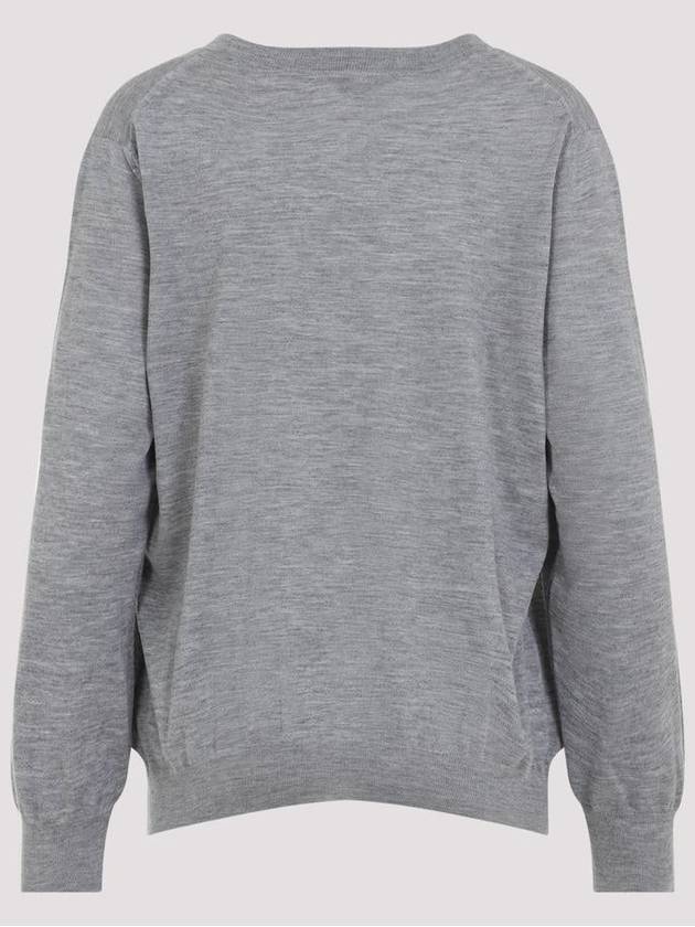 Bottega Veneta V neck cashmere knit top gray