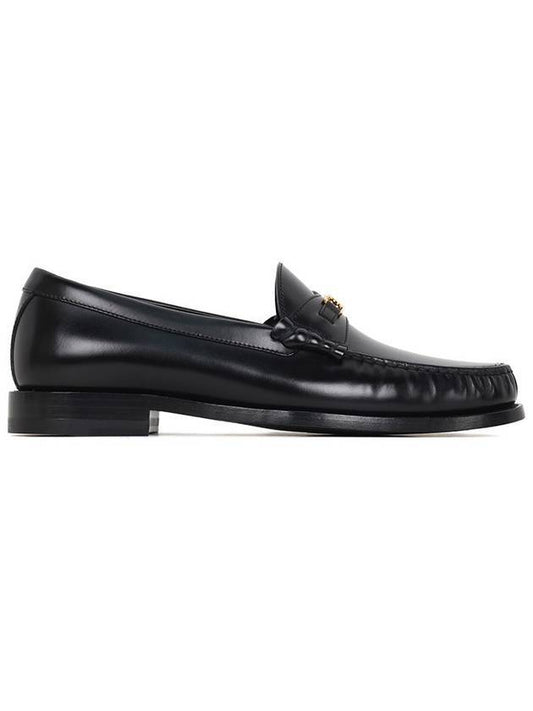 CELINE Luco Triomphe Polished Bull Loafers Black