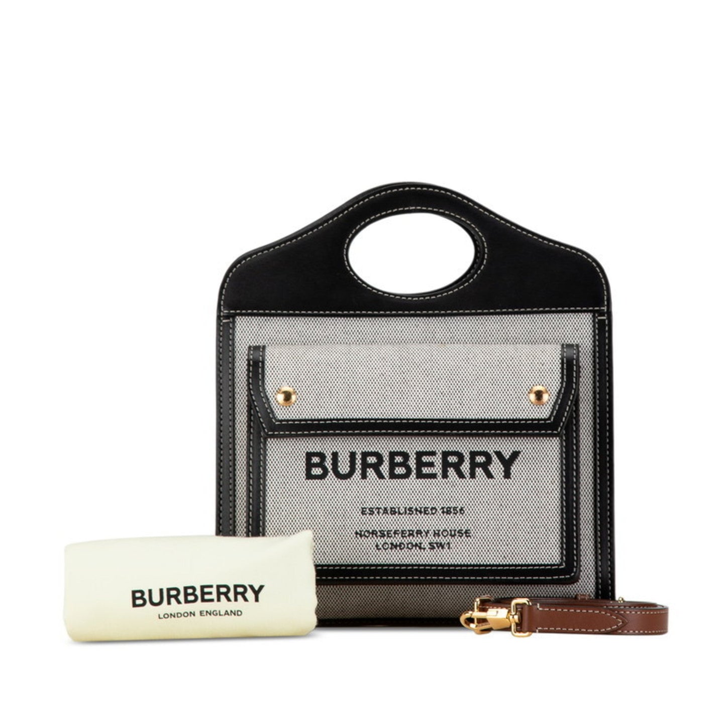 Burberry   Canvas Leather Handbag Shoulder Bag ()