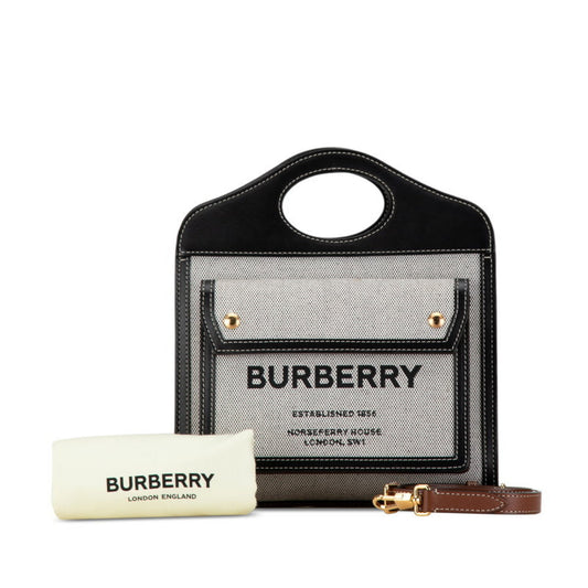 Burberry   Canvas Leather Handbag Shoulder Bag ()