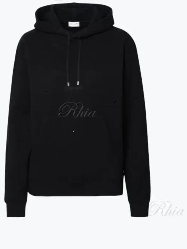 Saint Laurent Logo Hoodie Black