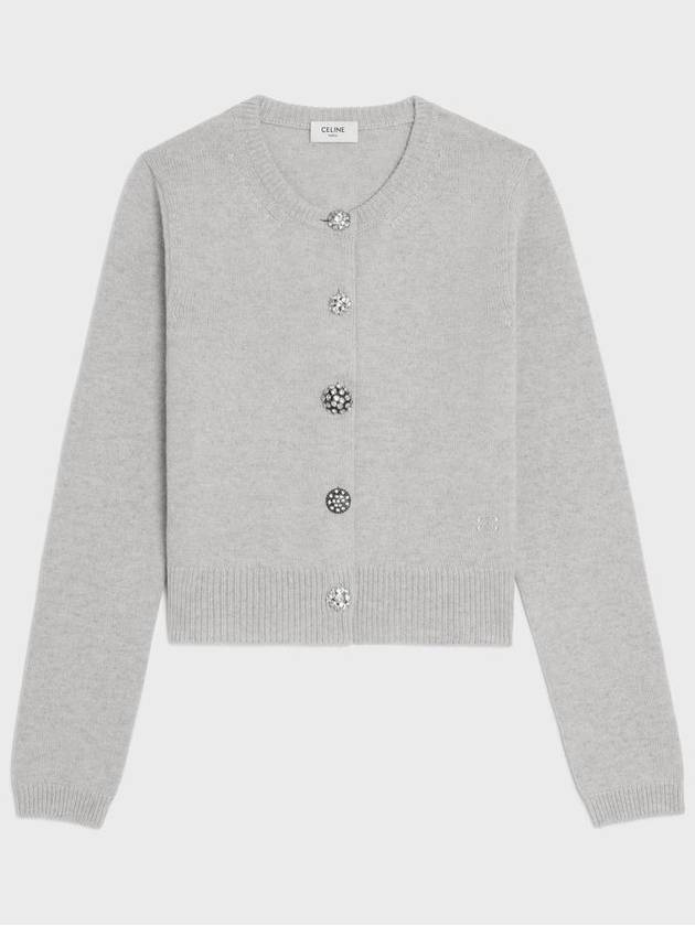 CELINE Triomphe Cashmere Cardigan Grey