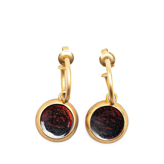 Chanel Coco Mark Round Earrings Gold