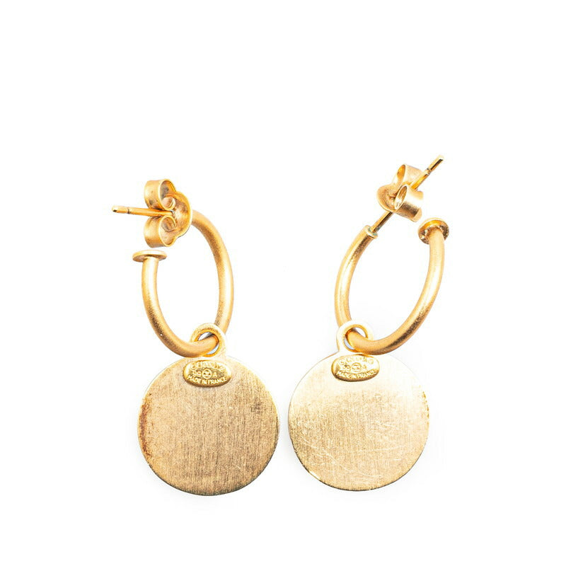 Chanel Coco Mark Round Earrings Gold