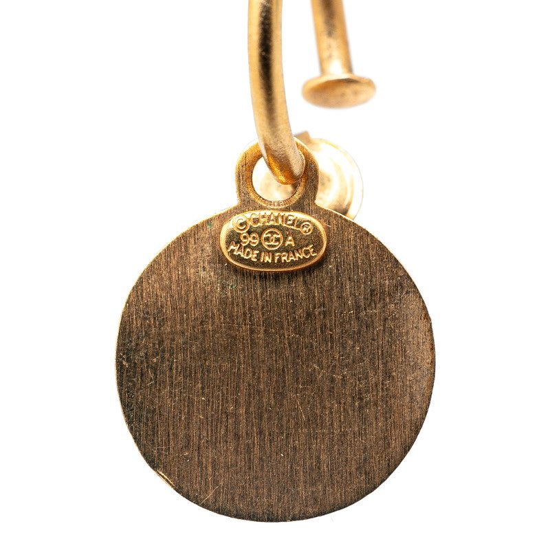 Chanel Coco Mark Round Earrings Gold