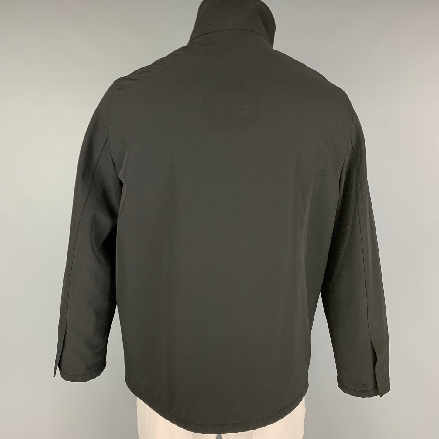 PRADA Size M Black Polyester Blend Zip Up Jacket
