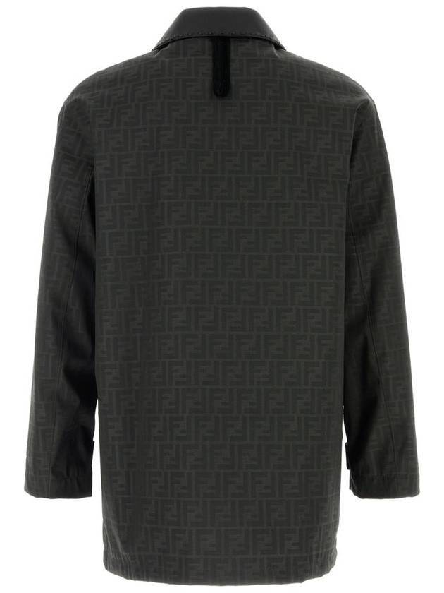 Fendi Waxed FF Jacquard Blouson Jacket Brown