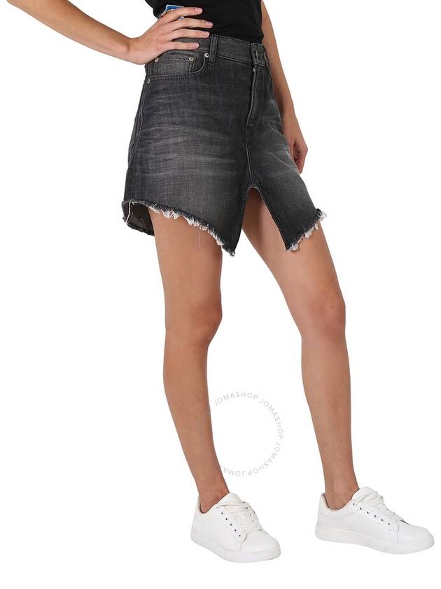 Balenciaga Women's Cut-Up Denim Skirt Gray