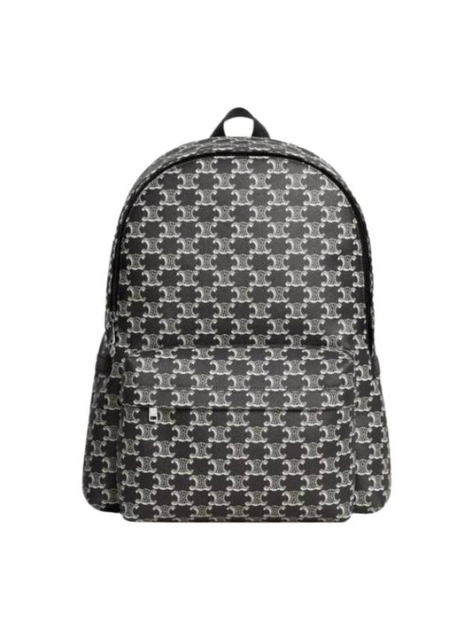 CELINE Triomphe Canvas Two-Tone Calfskin Medium Backpack Black