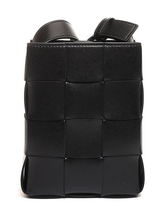 Bottega Veneta Cassette Intrecciato Mini Cross Bag Black