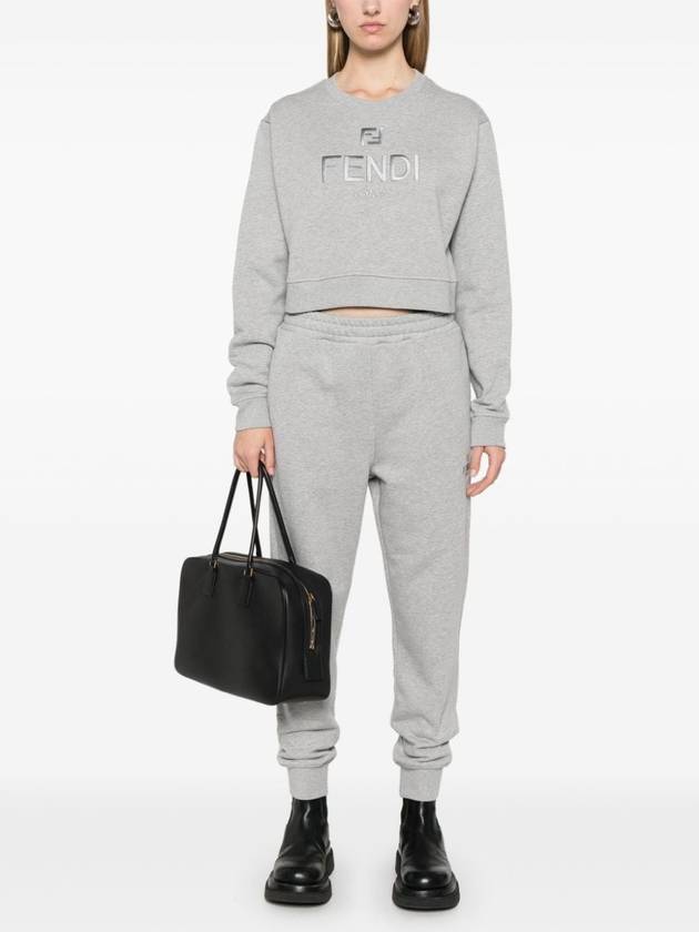 Fendi Crewneck Cropped Sweater Grey