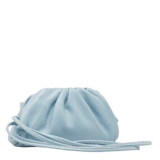 Bottega Veneta  The Pouch Mini Shoulder Bag Light Blue Leather