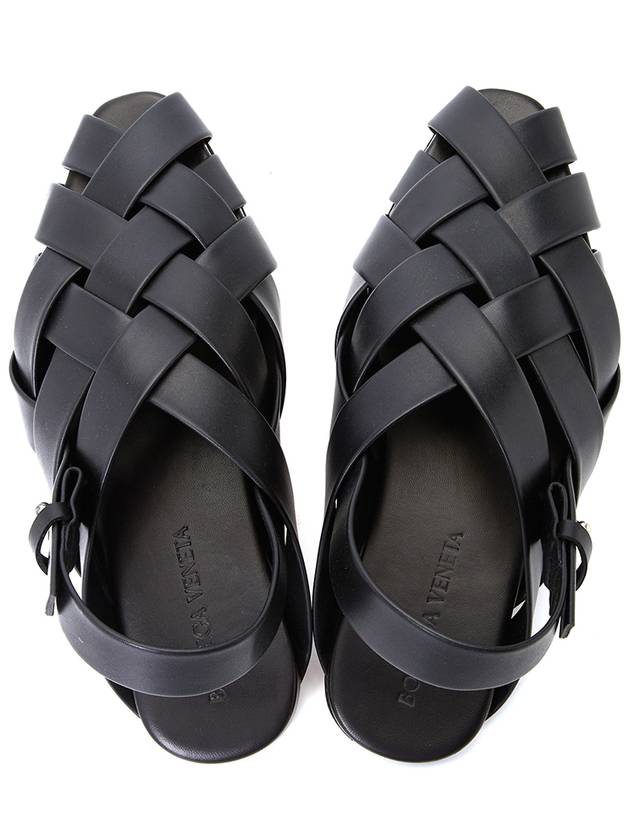 Bottega Veneta Alfie Intrecciato Leather Mule Sandals Black
