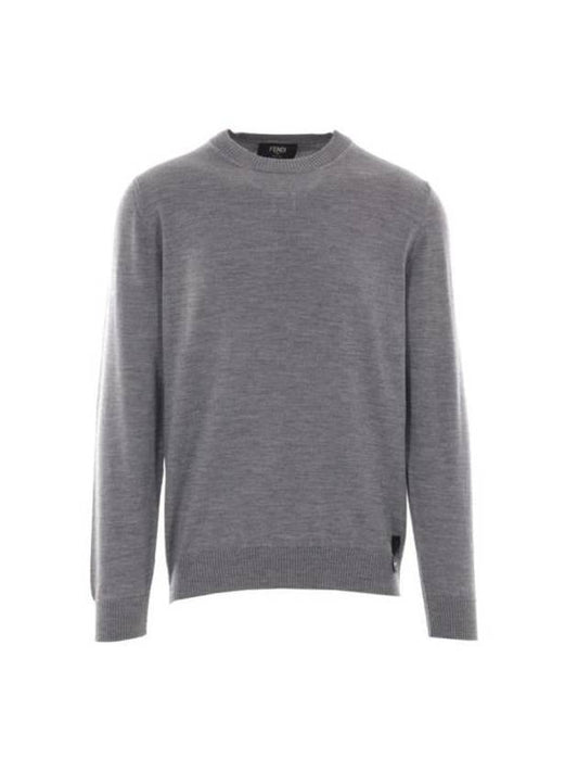 Fendi Crew Neck Wool Sweatshirt Grey