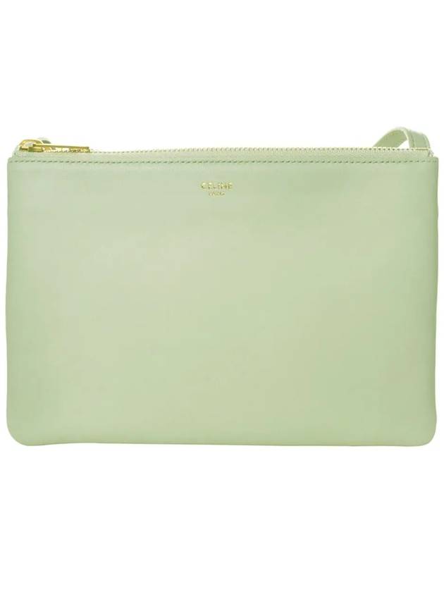 CELINE WoMen's Medium Logo Trio Shoulder Bag Light Green