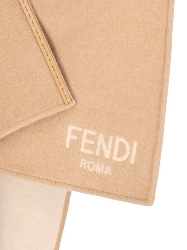 Fendi Roma Wool Poncho Beige