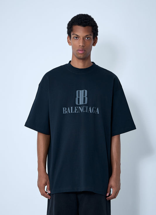 Balenciaga Men Logo Motif T-Shirt