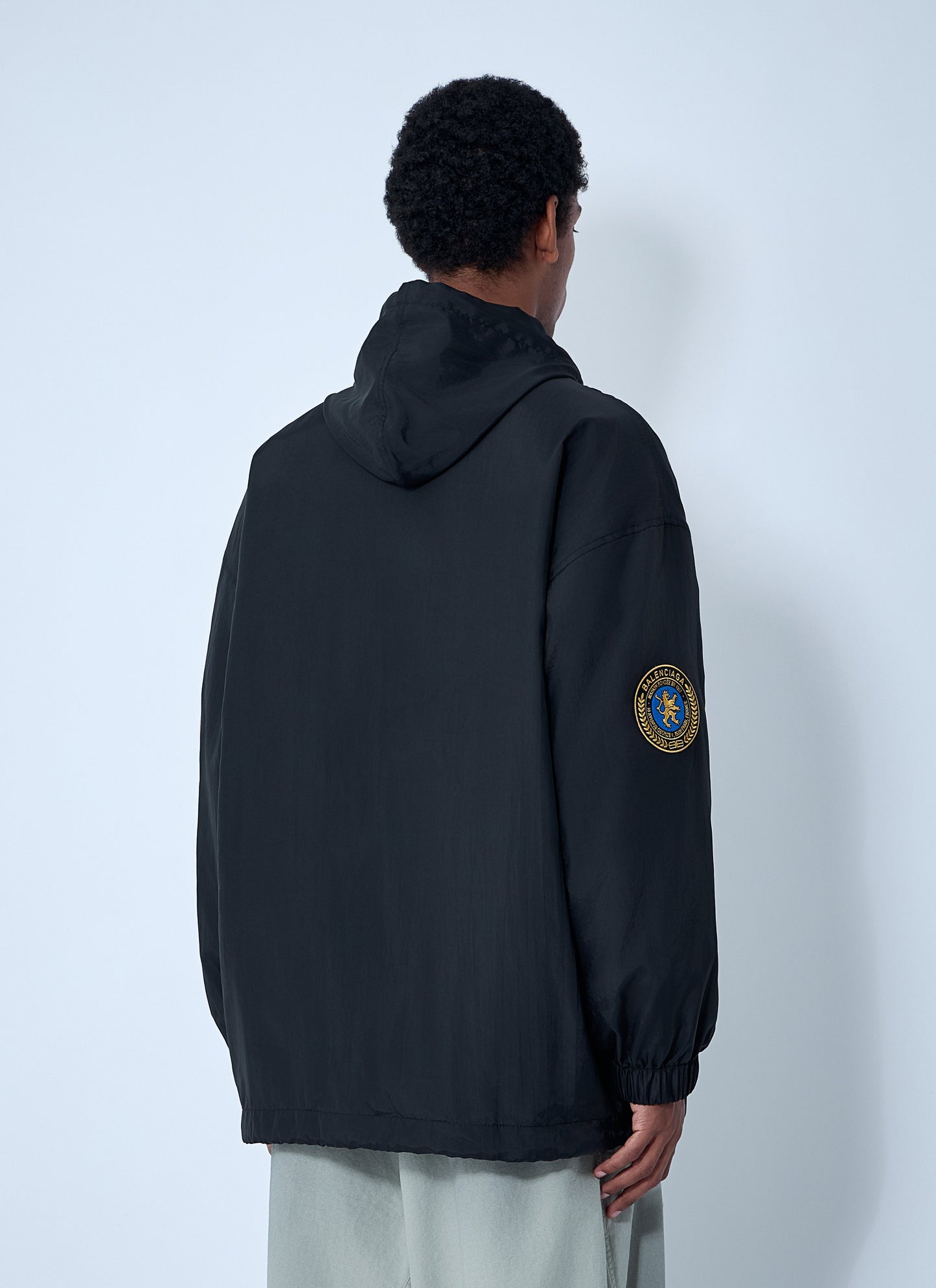 Balenciaga Men Logo Motif Windbreaker Jacket