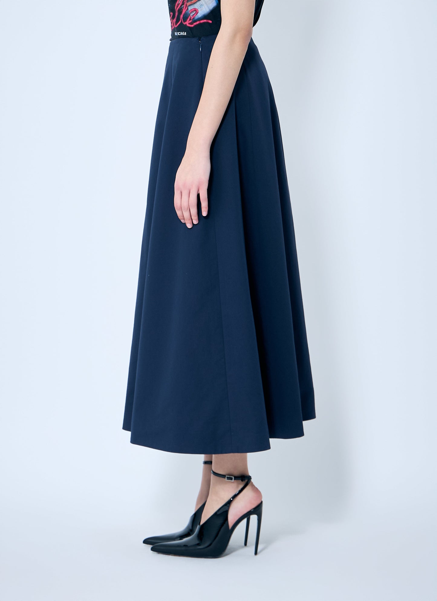Balenciaga Women Cotton Midi Skirt