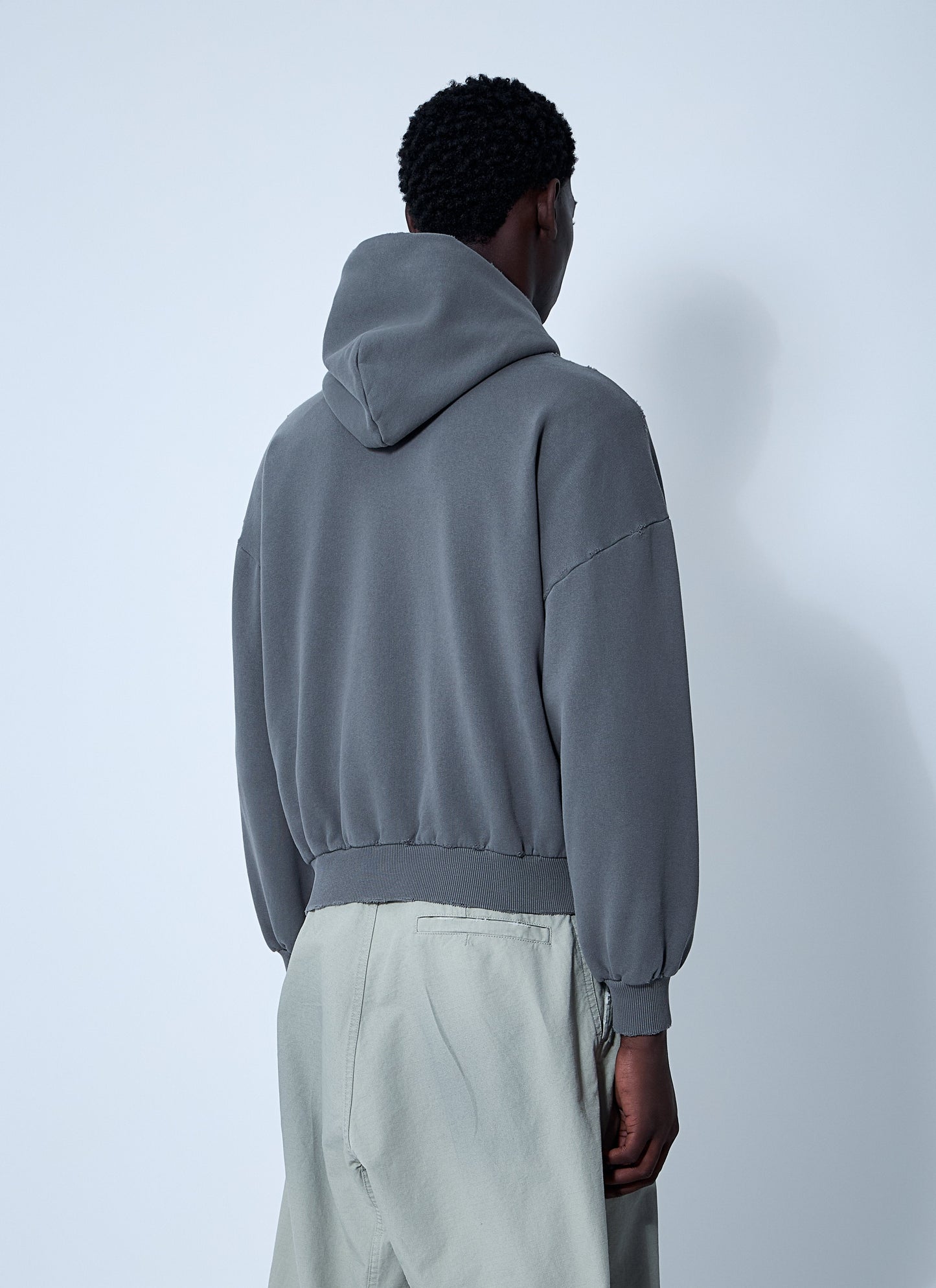 Balenciaga Men Zip-Up Human Being Hooded Sweatshirt