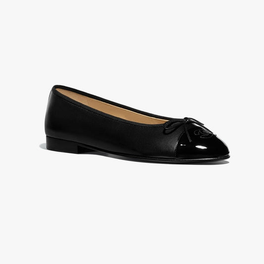 CHANEL ballet flats black lambskin