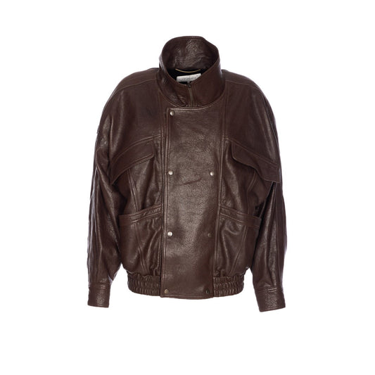 Saint Laurent Women Balloon Leather Calf Leather Jacket