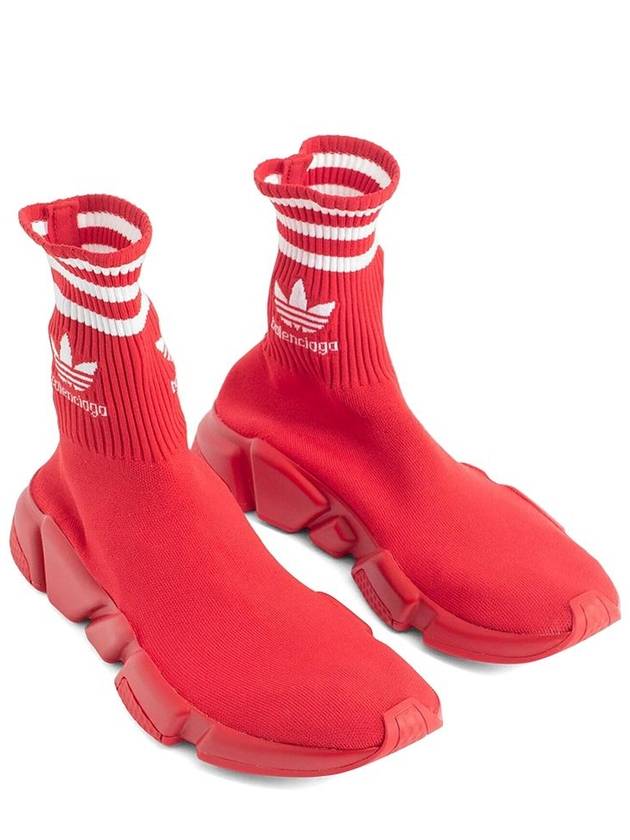 Balenciaga Speed Stretch Knit High Top Sneakers Red