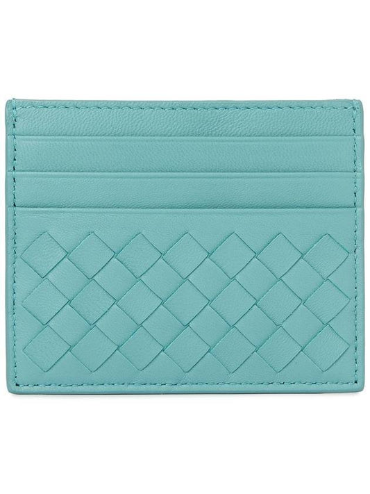 Bottega Veneta Intrecciato Weaving Card Wallet Blue