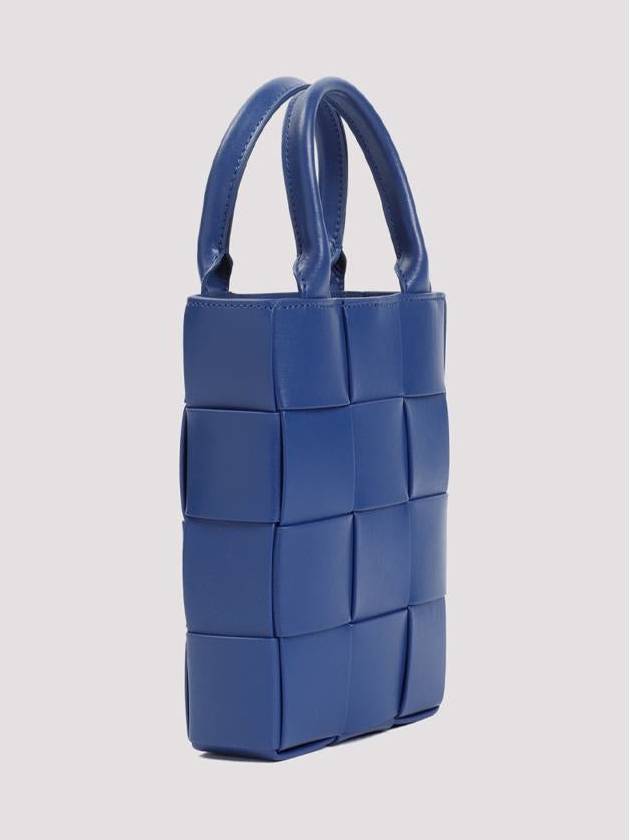 Bottega Veneta Mini Cassette North Shoulder Bag Blue