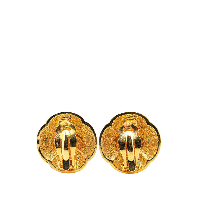 Chanel Coco Mark Flower Motif Earrings Gold