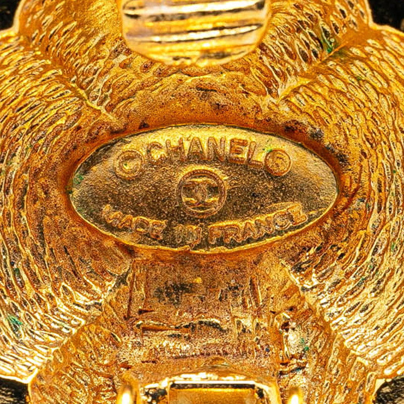 Chanel Coco Mark Flower Motif Earrings Gold