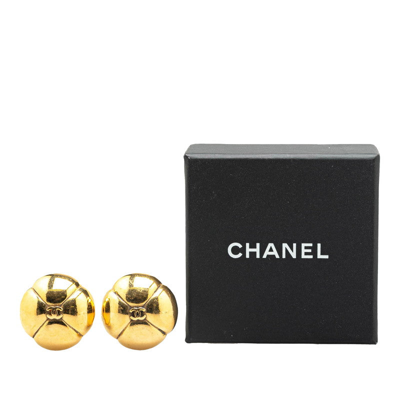 Chanel Coco Mark Flower Motif Earrings Gold