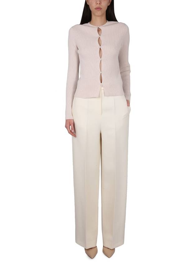 Fendi Cotton Blend Cardigan Beige