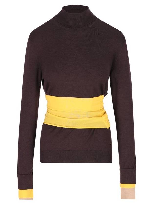 Fendi Wool Turtleneck Dark Purple