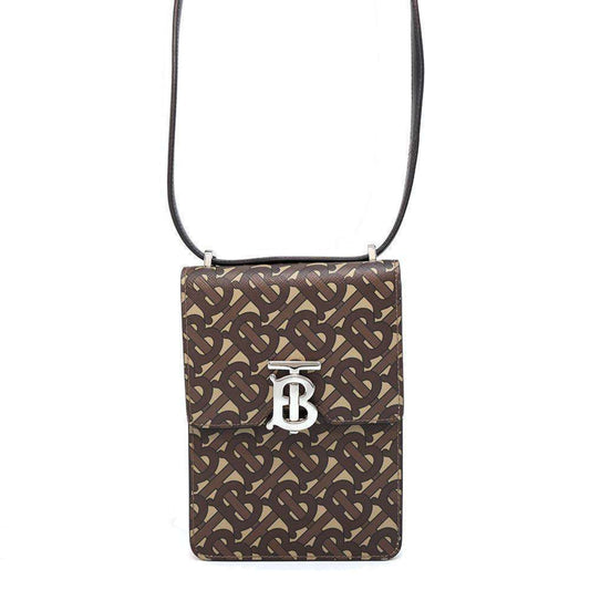 Burberry  Coated Canvas Leather Shoulder Bag ()