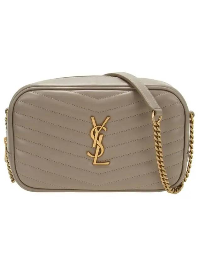 Saint Laurent Lou Small Leather Cross Bag Grey