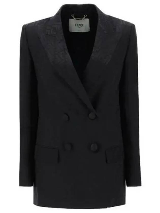 Fendi Logo Double Button Blazer Jacket Black