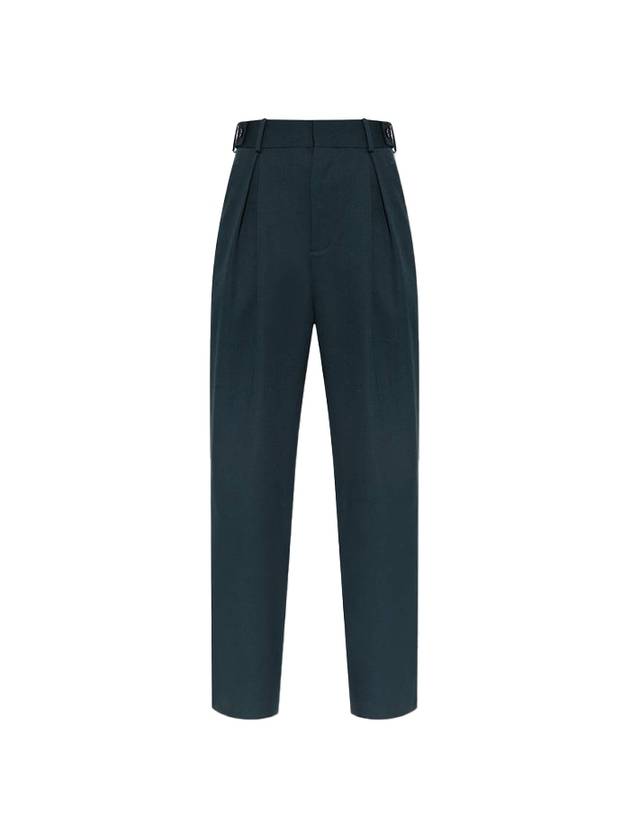 Bottega Veneta Wool Straight Pants Green