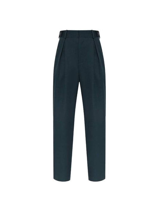 Bottega Veneta Wool Straight Pants Green
