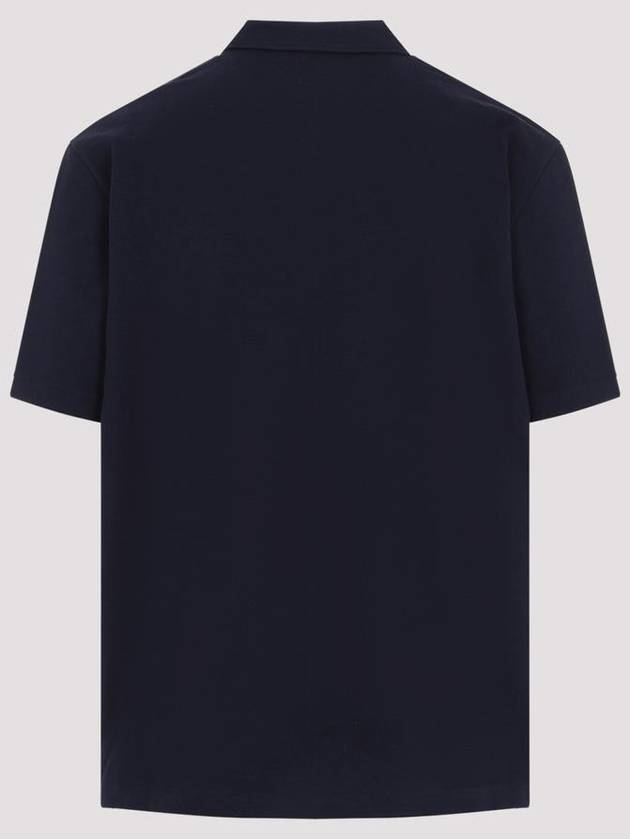 Bottega Veneta Embroidered Logo Polo Shirt Blue