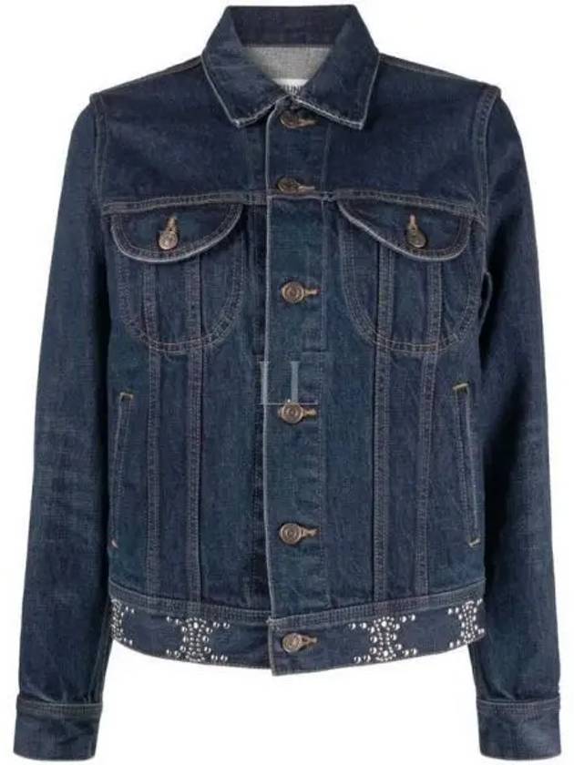CELINE Trucker Cotton Denim Jacket Navy